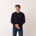 Crewneck Knit Wool Blend - Brown/Blue