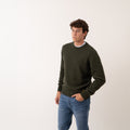 Crewneck Knit Wool Blend - Military Green