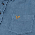 Regular Overdyed Linen Shirt - Aviation Blue