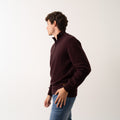 Half Zip Sweater Wool Blend - Bordeaux