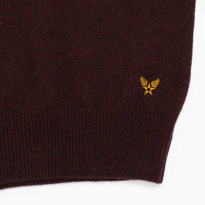 Half Zip Sweater Wool Blend - Bordeaux