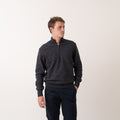 Half Zip Sweater Wool Blend - Gray