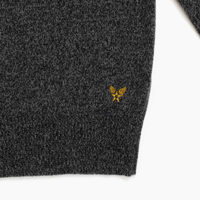 Half Zip Sweater Wool Blend - Gray