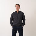 Half Zip Sweater Wool Blend - Gray