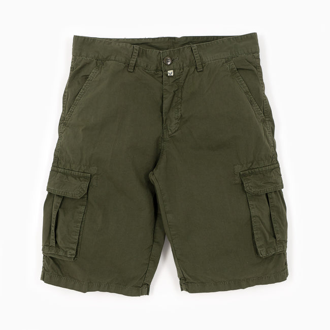 Vintage Gabardine Cargo Shorts - Military Green