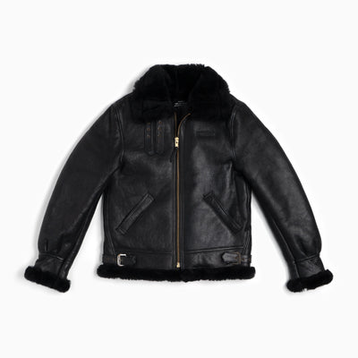 B3 Sheepskin Bomber Jacket - Black