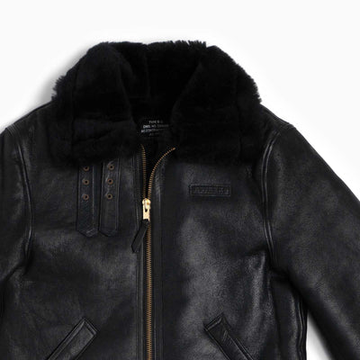 B3 Sheepskin Bomber Jacket - Black
