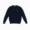 Cotton Knitted Crewneck - Dark Blue
