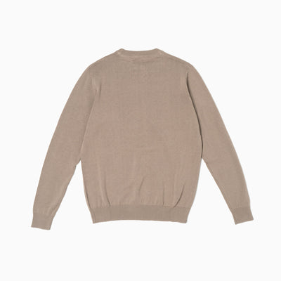 Cotton Knitted Crewneck - Khaki