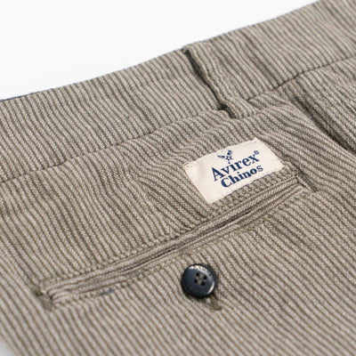 Chinos Striped Linen Blend - Fly Green/Beige