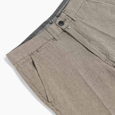 Chinos Striped Linen Blend - Fly Green/Beige