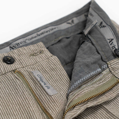Chinos Striped Linen Blend - Fly Green/Beige