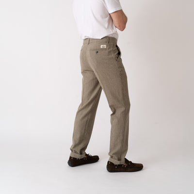 Chinos Striped Linen Blend - Fly Green/Beige