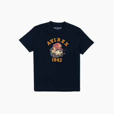 Cotton Printed T-shirt Dog - Blue