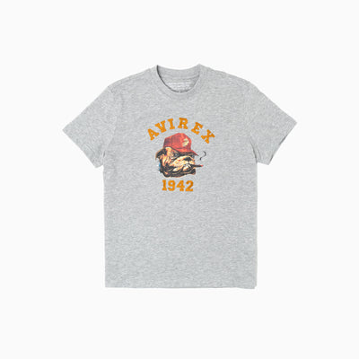 Cotton Printed T-shirt Dog - Gray