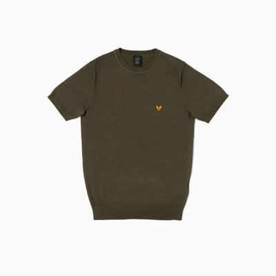 Wings Short Sleeves Knitted T-shirt - Military Green