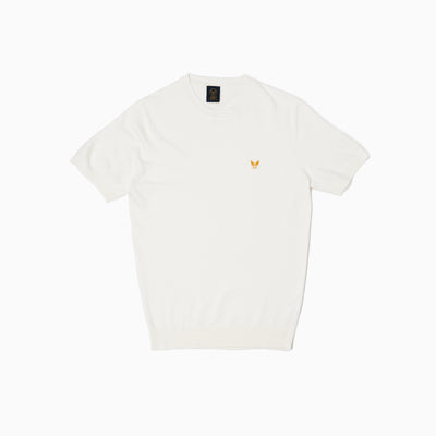 Wings Short Sleeves Knitted T-shirt - White Milk